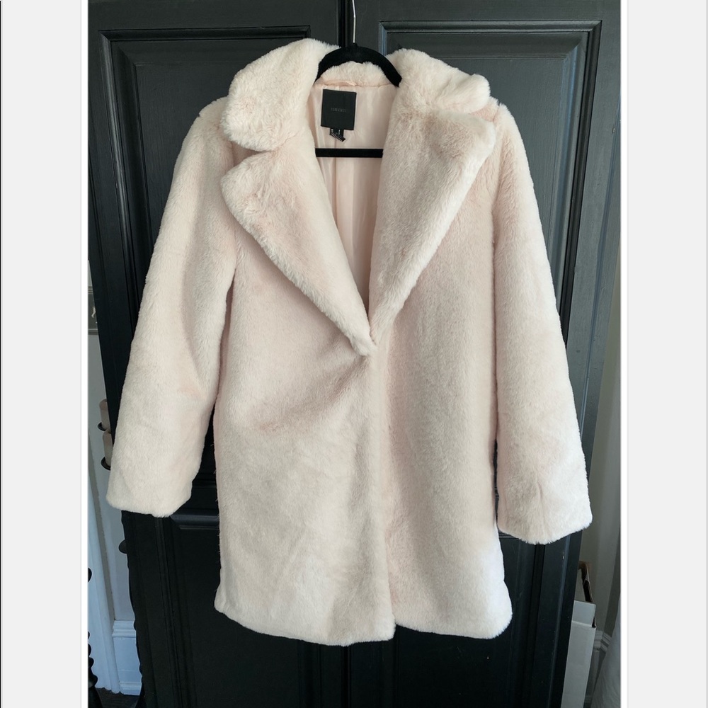 New Faux Fur Coat size Small, Very Pale Pink